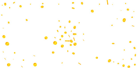 Indian rupee coins falling. Comely scattered INR c