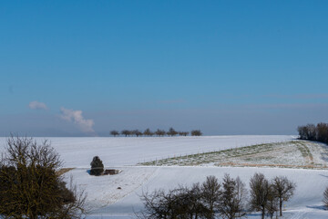 Winter landscape with a wide view