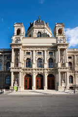 Obraz premium view of famous Wiener Ringstrasse with historic Burgtheater (Imperial Court Theatre) in Vienna, AustriaS