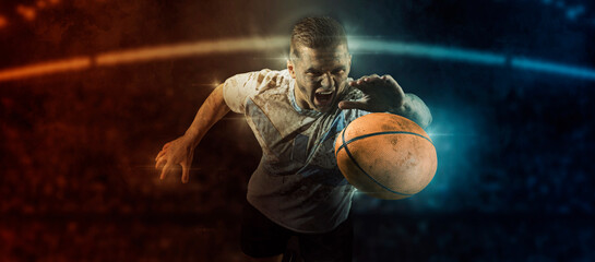 Man rugby player. Sports banner