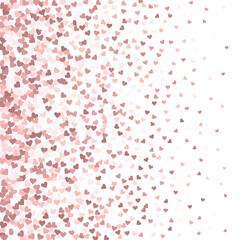 Pink heart love confettis. Valentine's day gradien