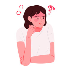 Angry woman. Emotion or psychology concept illustration.