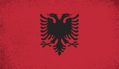 Grunge Albania flag. Albania flag with waving grunge texture.