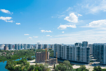 Obraz premium Aerial view of modern buildings in city center