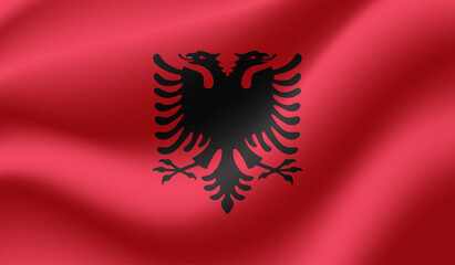Grunge Albania flag. Albania flag with waving grunge texture.