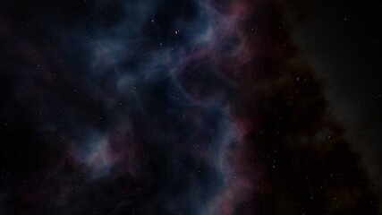 Plakat Space background with nebula and stars, nebula in deep space, abstract colorful background 3d render