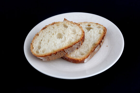 sliced bread with virgin olive oil as mediterranean food