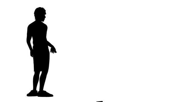 Silhouettes of bad loser on white background. digital illustration	
