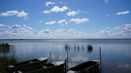 Obraz premium boat on lake Nero Russia