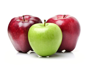 three apples isolated on white