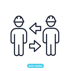 Engineering People icon. People Teamwork Engineering symbol template for graphic and web design collection logo vector illustration