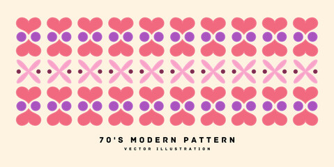 70's retro modern pattern material vector illustration	
