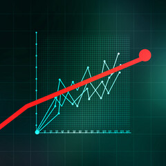 2d rendering Stock market online business concept. business Graph 