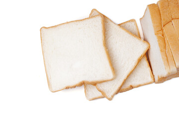 Fresh delicious whole wheat bread isolated on a white background.