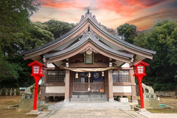織幡神社拝殿 - obrazy, fototapety, plakaty