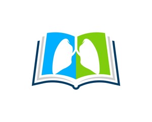 Medical book with healthy lungs inside