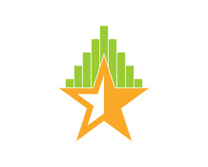 Chart growth up on the star logo