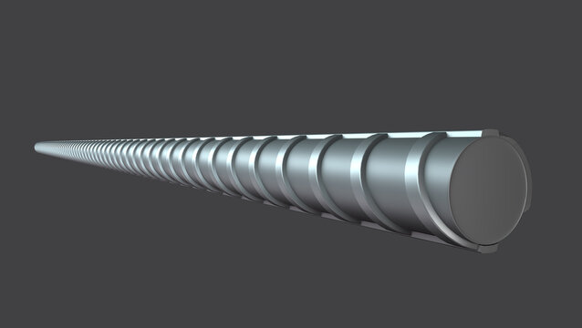 3d illustration of tmt steel bar

