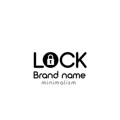 lock logo concept.minimalism vector illustration