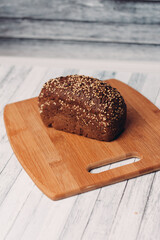 whole grain bread on wooden planks homemade pastries fresh aroma breakfast meal