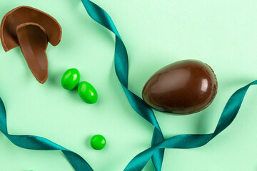 Chocolate egg and glazed dragee