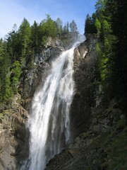 Fototapeta na wymiar View of Iffigen falls, Switzerland from base of falls