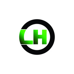 Obraz premium Letter LH circle logo design vector