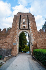 Fototapeta na wymiar Porta Rocca Della Fortezza, city gate, Orvieto, Italy.