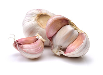 fresh garlic isolated on white background 