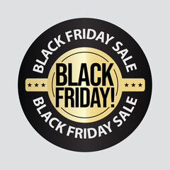black Friday sale premium vector icon. product promotion campaigns. black and gold colored