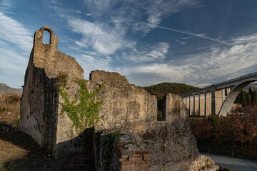 Isernia, Molise, ruins of the Celestial Convent of S. Spirito. View.