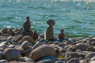 Obraz premium Stacked Rocks At Oxbow Park