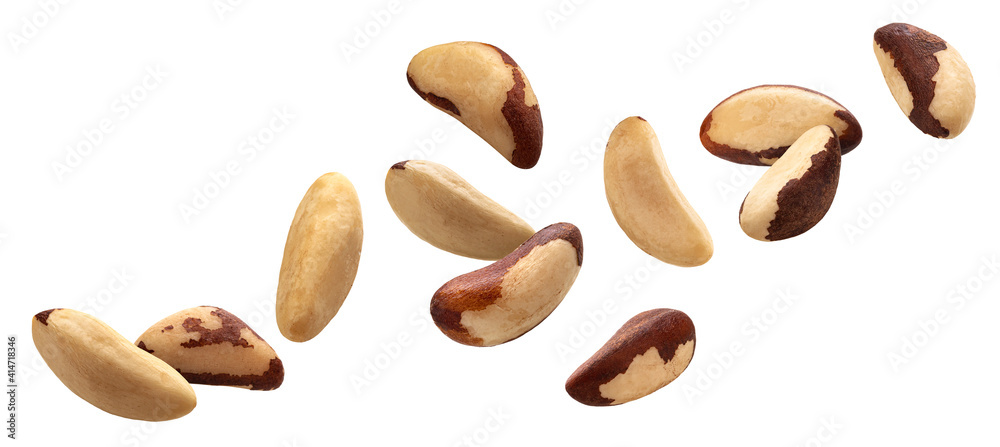 Wall mural brazil nuts isolated on white background with clipping path - Wall murals