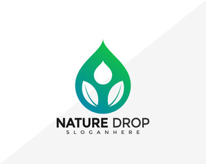 Nature Drop Logo Design. Creative Idea logos designs Vector illustration template