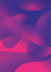 Purple and pink abstract liquid wavy shapes futuristic poster. Glowing gradient retro waves vector background.