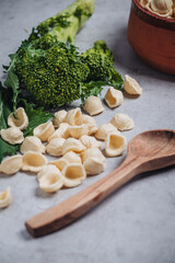 Orecchiette pasta with turnip tops