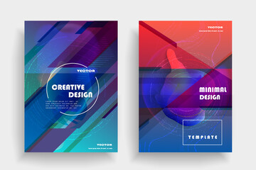 Artistic covers design. Creative colors backgrounds. Trendy futuristic design