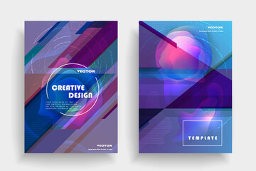 Artistic covers design. Creative colors backgrounds. Trendy futuristic design