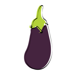 Silhouette of a vegetable. Eggplant. Vector illustration.