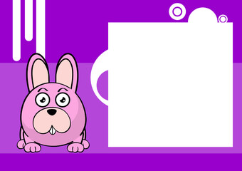 cute bunny kawaii character cartoon picture frame background in vector format