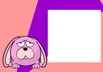 cute bunny kawaii cartoon picture frame background in vector format