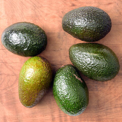 avocado on wooden table
