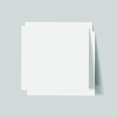 Vector White Stickers, Square Papers Isolated on white background, Blank Text Frame Template, White Note Paper.
