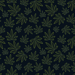 Seamless pattern of cannabis leaf