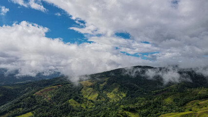 clouds above the mountains 