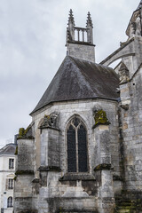 Gothic building of Saint-Aignan d'Orleans (1509) - collegiate church in Bourgogne quarter of Orleans on north bank of Loire. Church is dedicated to Saint Anianus, bishop of Orleans. Orleans, France.