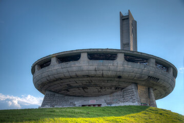 Buzludzha, Bulgaria, June 24, 2020: Monument House of the Bulgarian Communist Party at Buzludzha...