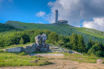 Monument House of the Bulgarian Communist Party at Buzludzha peak in Bulgaria