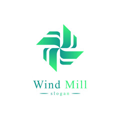 Abstract Wind Mill Logo. Vintage wind Icon isolated on White Background. Usable for Brand, Industry, Business and Nature Logos. Flat Vector Logo Icon Design Template Element