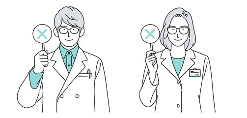 人物イラスト 薬剤師 男女 正体 シンプル